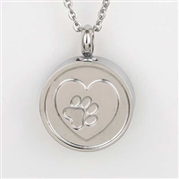 Round With Paw Print On Heart