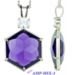 AMP-HEX Merkaba  Pure Amethyst  Pendant Design