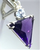 AMP-TRI AMETHYST TRIANGULAR QUARTZ CRYSTAL PENDANT WITH SILVER CHAIN