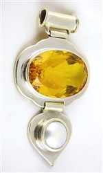 citrine and pearl pendant