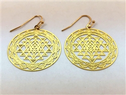 ER-03 Shree Yantra 18k Gold Plated 30mm Earrings