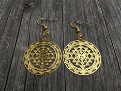 ER-03 SRI YANTRA DETAILED EARRINGS GOLD PLATED