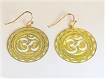 ER-05 Om 18k Gold Plated 30mm Earrings