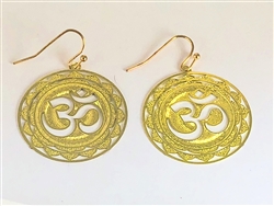 ER-05 Om 18k Gold Plated 30mm Earrings