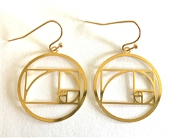 ER-06-25 Golden Ratio 18k Gold Plated 25mm Earrings