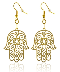 Hamsa 18K Gold Plated Earrings