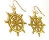 ER-11 Buddhist Wheel 18k Gold Plated 30mm Earrings