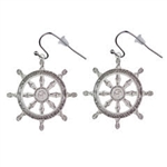 ER-11-S Buddhist Wheel Silver Plated 30mm Earrings