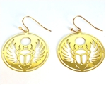 ER-17 Scarab 18k Gold Plated 30mm Earrings