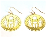 ER-17-25 Scarab 18k Gold Plated 25mm Earrings