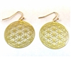 ER-18 Globe Flower of Life 18k Gold Plated 30mm Earrings