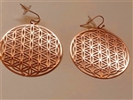 ER-201-COP Flower of Life Copper Plated 2" Earrings