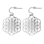 ER-21-S expanded Flower of Life 30mm Earrings silver Plated