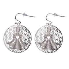 ER-22-S Yoga Girl Silver Plated 30mm Earrings