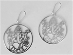 ER-268-S Ganesh Cut out 18k Silver Plated 2" Earrings