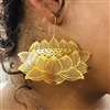 Lotus Oval detail 18k Gold Plated 3" Earrings