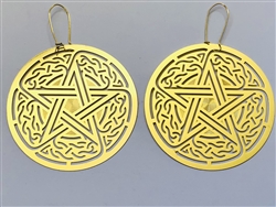 ER-312 Celtic Pentagram 72mm Earrings