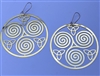 Triskelion 18k Gold Plated 3 inches (72mm) Earrings