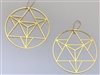 ER-329 Merkaba 18k Gold plated 3" earrings