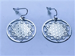 Hexagon Star Circle Silver Plated 30mm Earrings