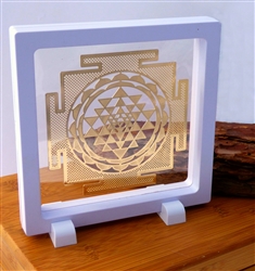 FFramed Shree Yantra 18K Gold Plated Healing Grid