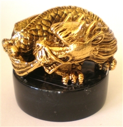 Chinese Kundalini Dragon - 2" tall - 24KT Gold-Plated Figurine (GF-23)