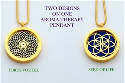 Torus Vortex/ Seed of Life Aroma Therapy Double Sided Pendant