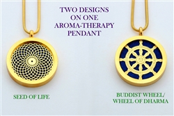 Torus Vortex/Buddhist Wheel of Life Aroma Therapy Double Sided Pendant