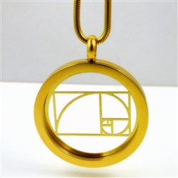 GGGRP-05 Gold Plated Stainless Steel The Golden Ratio Pendant with Chain