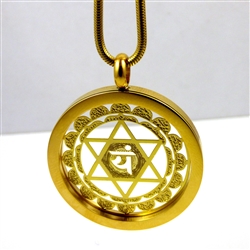 GGHCP-06 Gold Plated Stainless Steel Heart Chakra Pendant with Chain