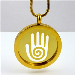 GGREIKIP-08 Gold Plated Stainless Steel Reiki Pendant with Chain