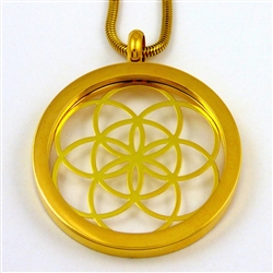 GGSOLP-03 Gold Plated Stainless Steel Seed Of Life Pendant with Chain