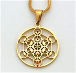 Metatron pendant gold plated stainless steel