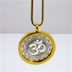 GSOMP-14 Gold Plated Stainless Steel OM Pendant with Chain