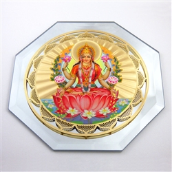 lakshmi prosperity mirror with 18k gold plating and full color printing