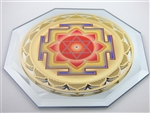 lakshmi yantra prosperity mirror with 18k gold plating and full color printing