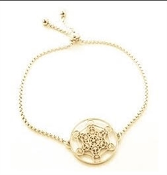 MetB-G Adjustable Gold Plated Adjustable Metatron Bracelet