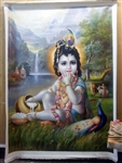 Baby Krishna - 45" x 62" Original Oil Painting