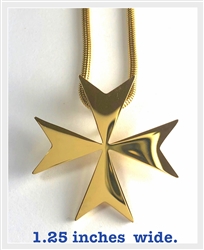P-GMC Gold Plated Stainless Steel Saint Germain Maltese Cross Pendant