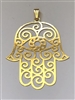 Hamsa 2" Pendant 18K Gold Plated