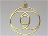 PD-224  Vesica Piscis 2" Pendant 18K Gold Plated