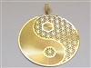 Yin Yang 2" Pendant 18k Gold plated