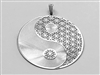 Yin Yang Flower of Life 2" Pendant Silver plated
