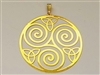 Triskelion 2" Pendant 18K Gold Plated