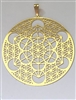 Metatron Flower of Life 2" Pendant 18k Gold plated