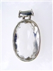 HAND MADE GEM QUALITY CLEAR QUARTZ PENDANT IN STERLING SILVER