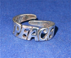 "PEACE" RING in STERLING SILVER,     R-01