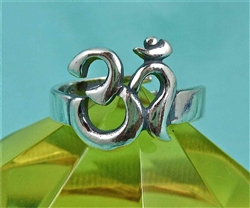 R-05 - "AUM" (OM) RING in STERLNG SILVER - ADJUSTABLE