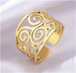 Adjustable Triskele Opening Ring