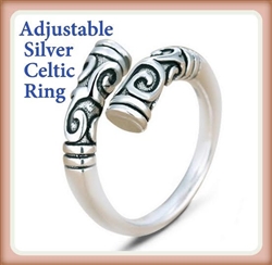 R-SCELT Adjustable Silver Celtic Ring